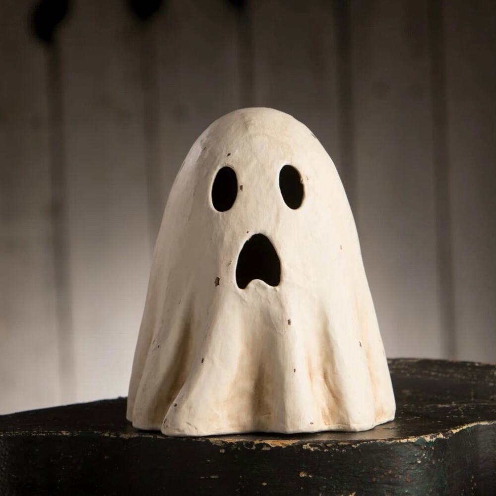 Bethany Lowe Scared Ghost Luminary Medium Paper Mache Halloween NEW